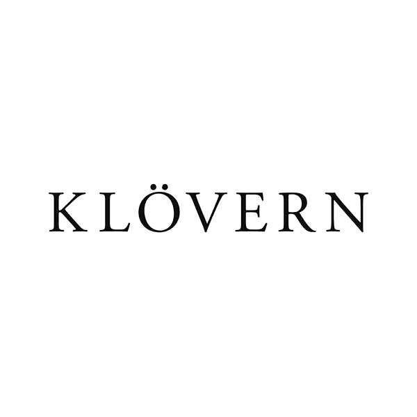 A square image showing the Klövern company logo in black against a white background