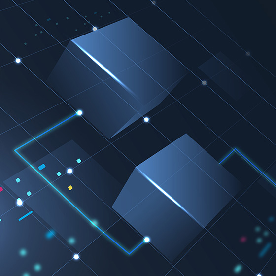 Vector art of connected cubes to represent seamless integration